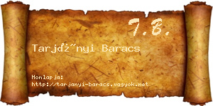 Tarjányi Baracs névjegykártya